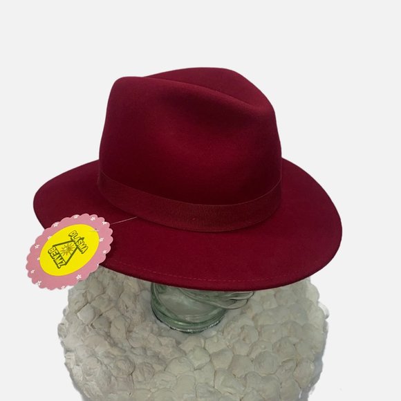 San Diego Hat Co Crimson Red Wool Fedora main image 5